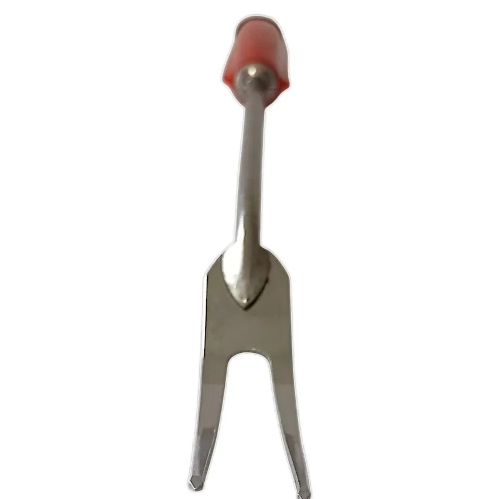 A&J‎ Ecko Serving Fork Vintage Red Yellow Handle Stainless Steel USA Melamine
